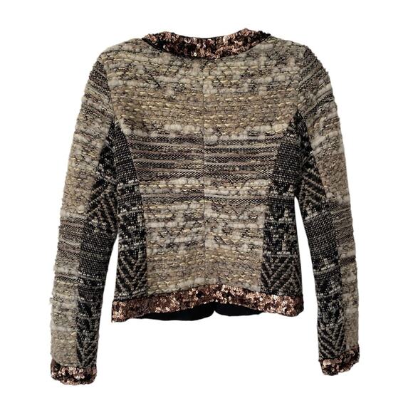 Gryphon Elle Tweed Metallic Wool Black Cream Jacket Blazer size XS - Picture 5 of 9